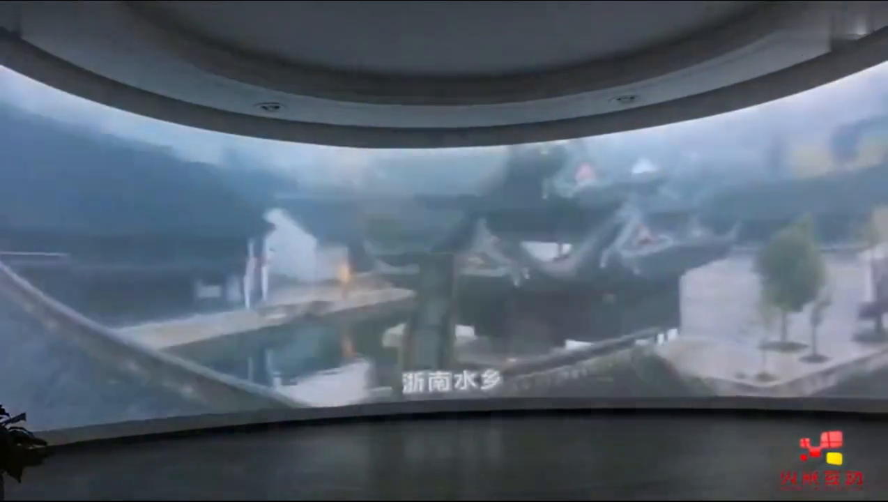 浙江人本鞋业弧幕投影