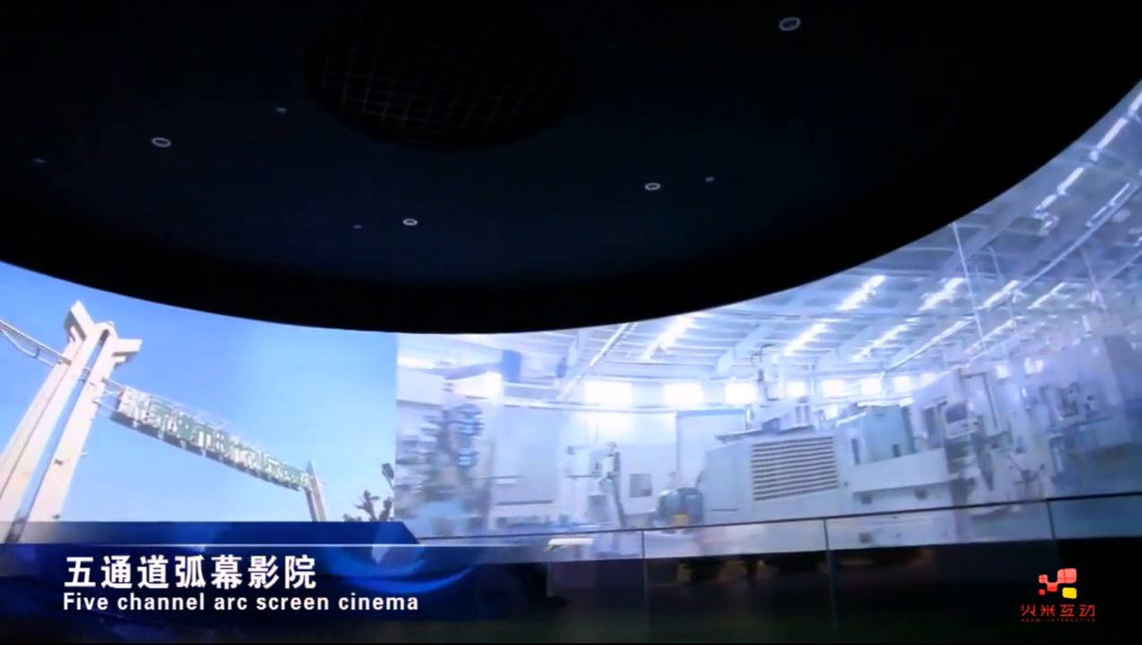 张家港五十周年展馆环幕投影