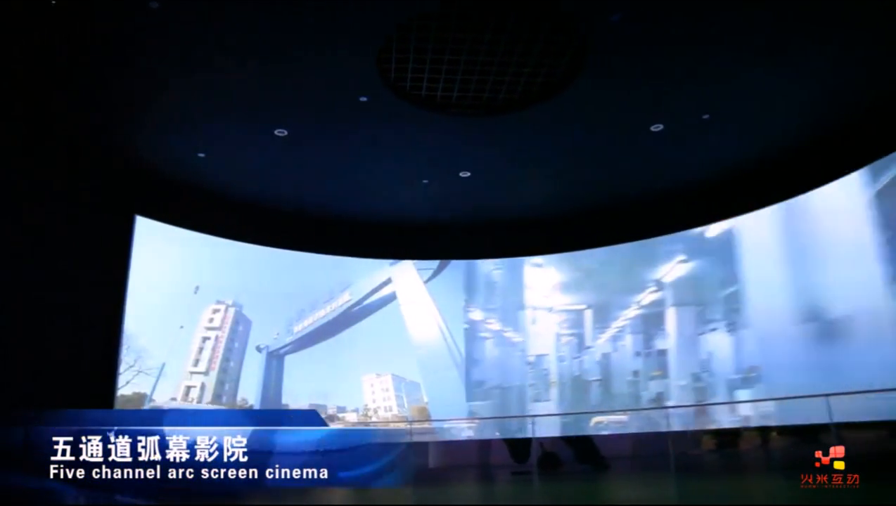 张家港五十周年展馆环幕投影