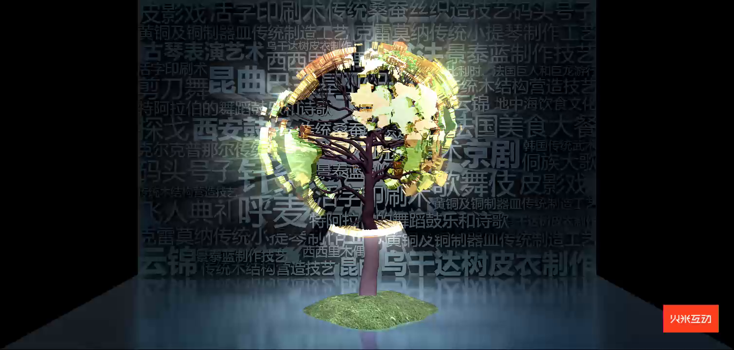 上海大世界非遗在世界屏保效果折幕投影三维影片