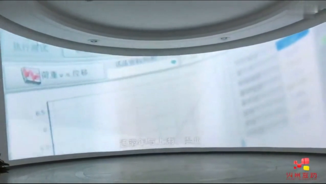 浙江人本鞋业弧幕投影