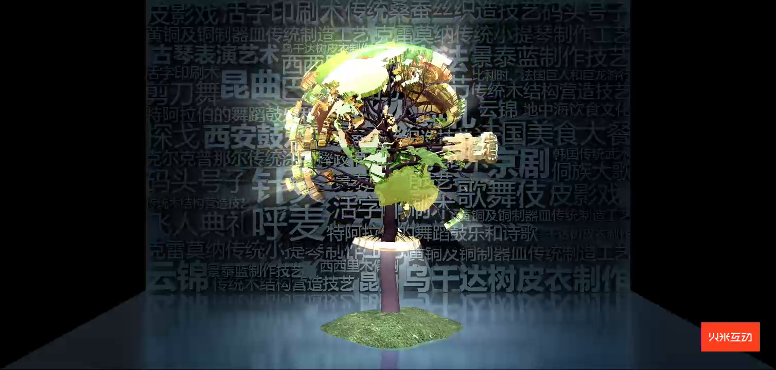 上海大世界非遗在世界屏保效果折幕投影三维影片