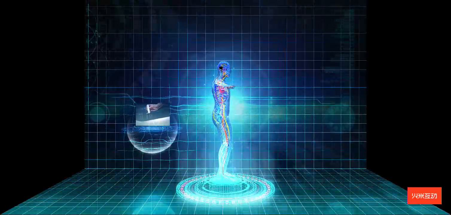 上海大世界折幕投影针灸三维影片
