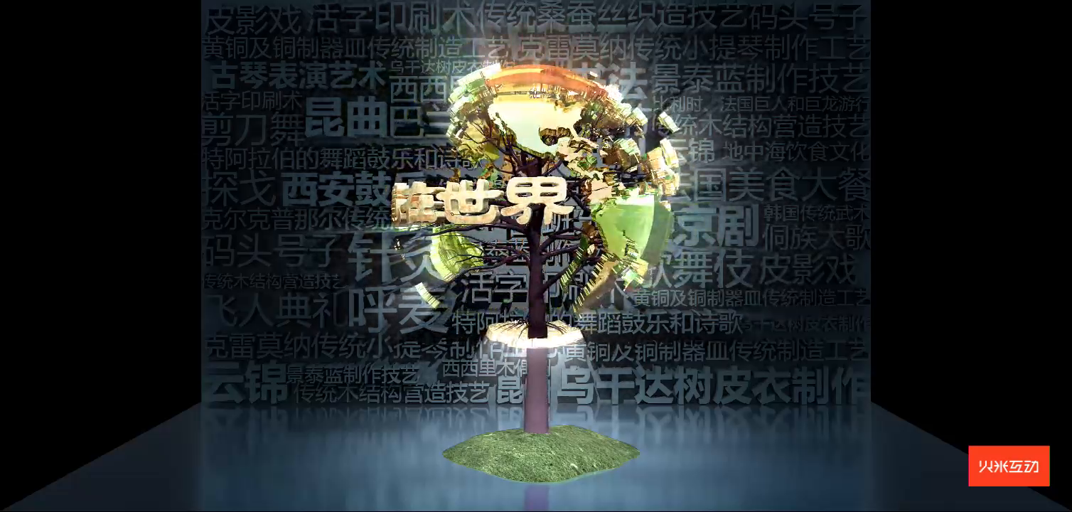 上海大世界非遗在世界屏保效果折幕投影三维影片