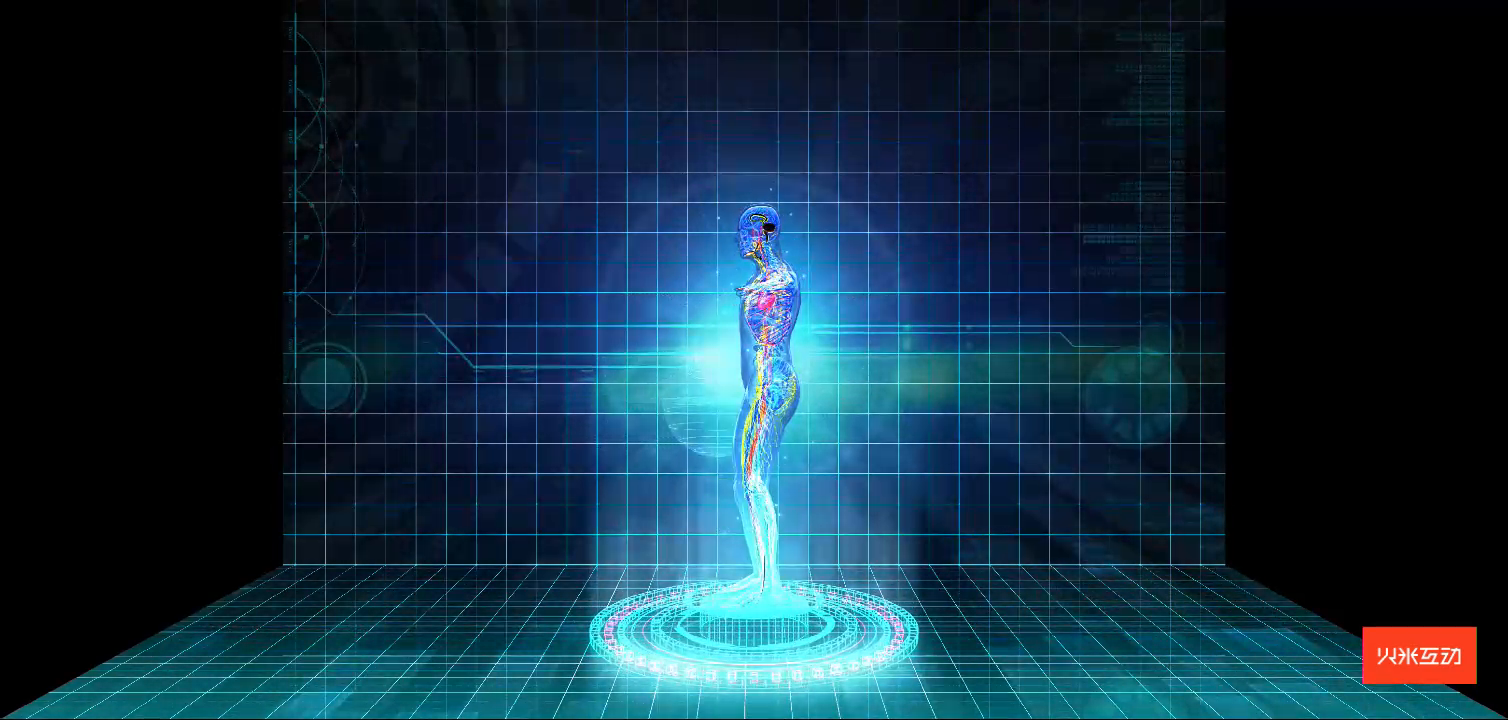 上海大世界折幕投影针灸三维影片