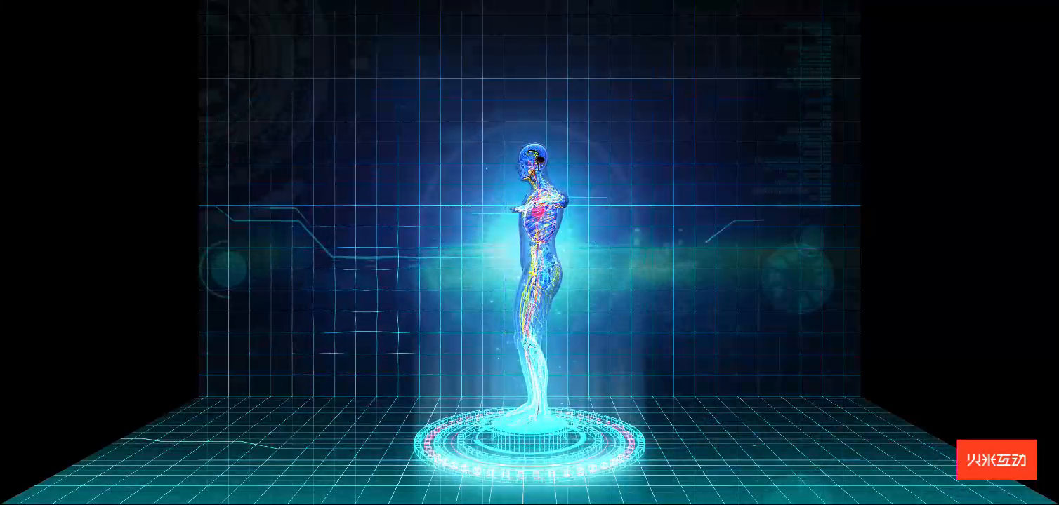 上海大世界折幕投影针灸三维影片
