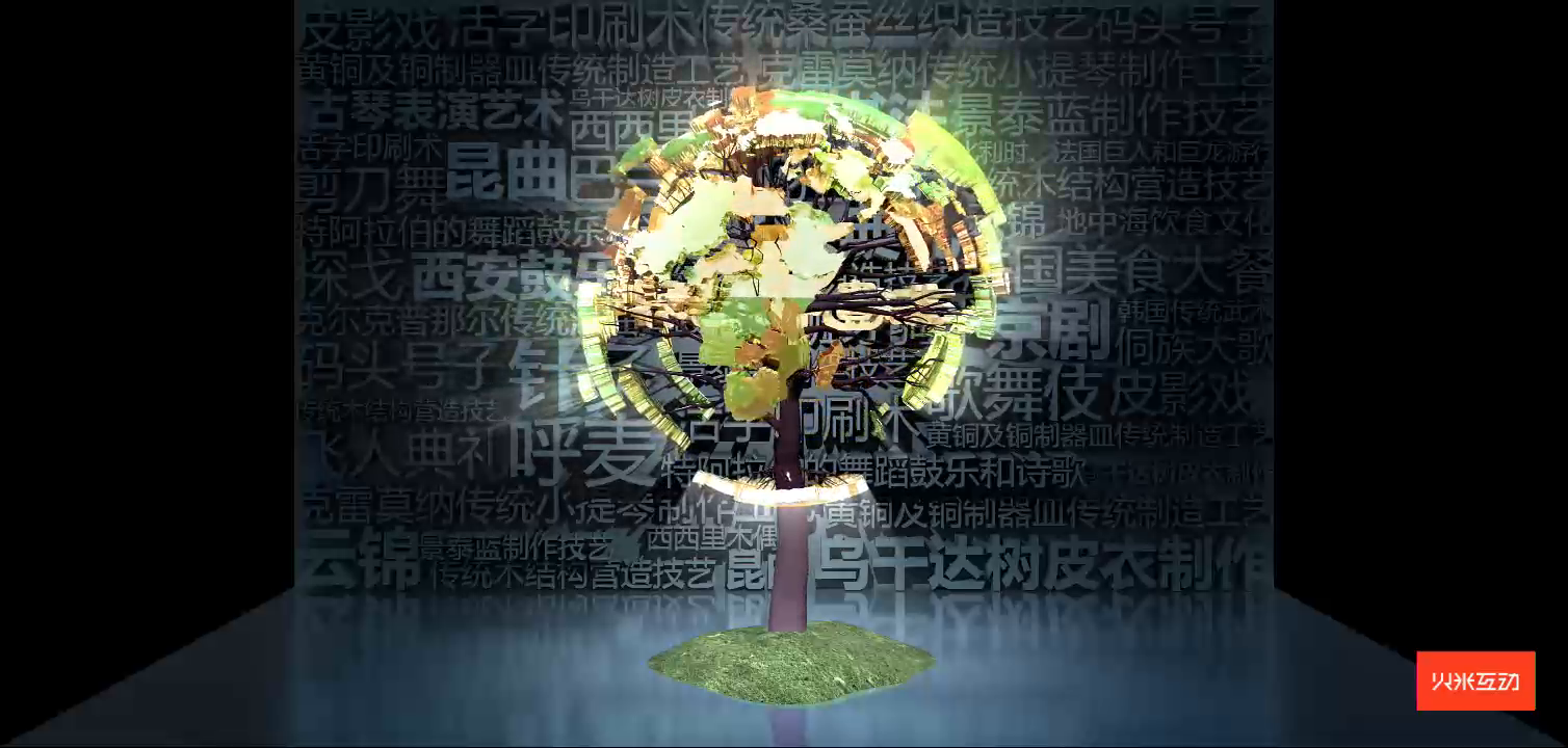 上海大世界非遗在世界屏保效果折幕投影三维影片