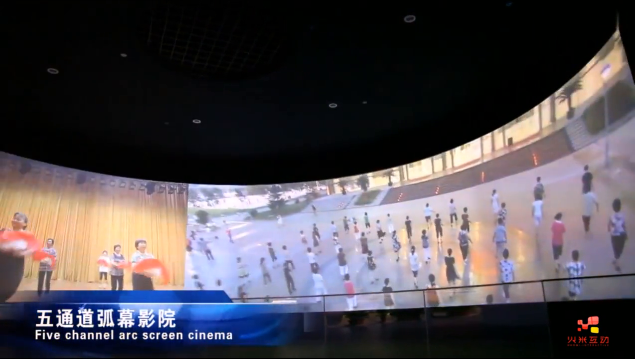 张家港五十周年展馆环幕投影