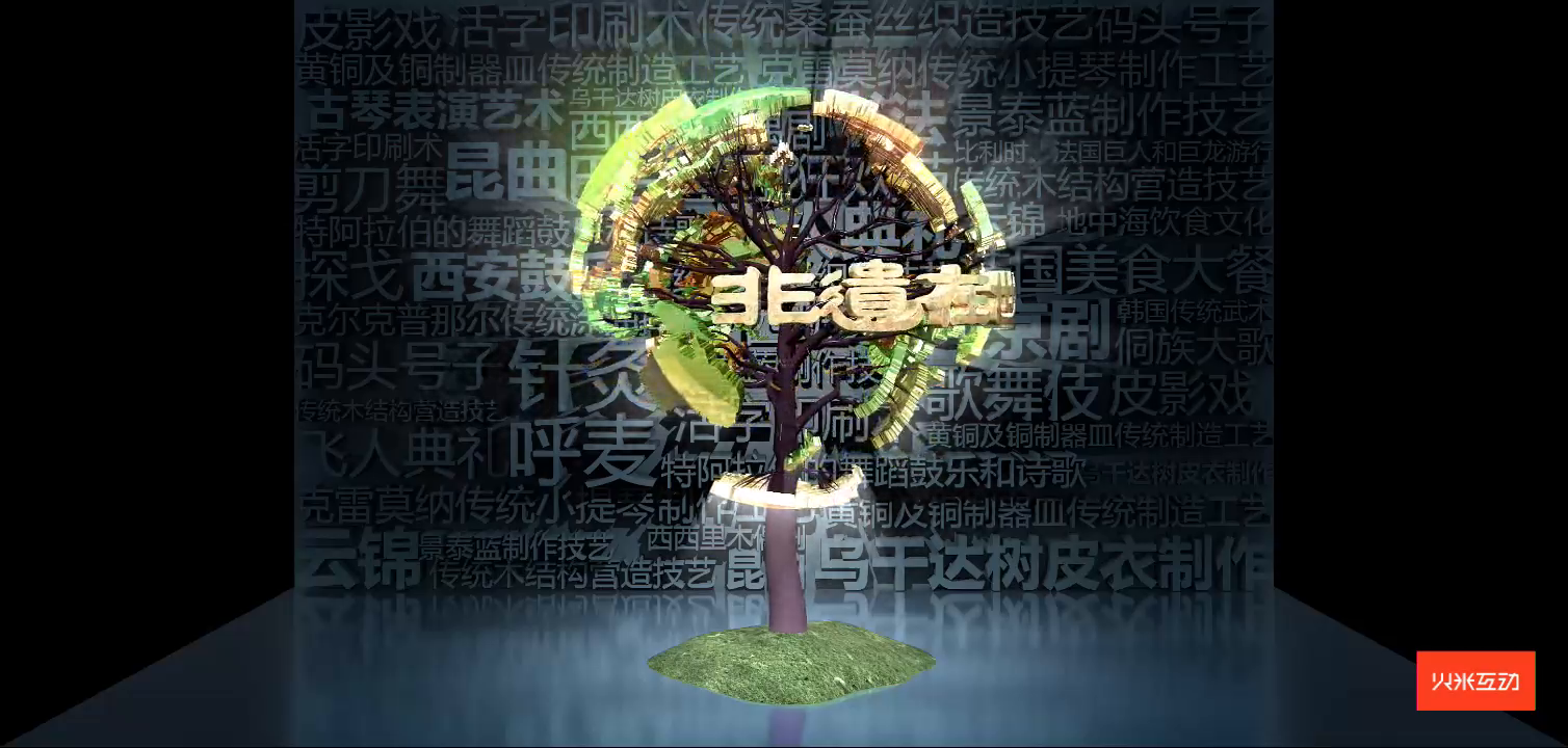 上海大世界非遗在世界屏保效果折幕投影三维影片