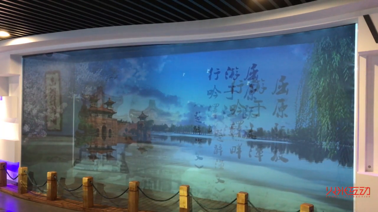 武汉节水科技馆墙面投影纱幕长卷