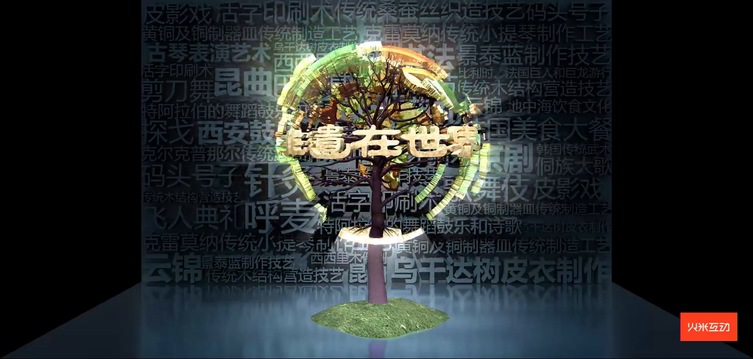 上海大世界非遗在世界屏保效果折幕投影三维影片