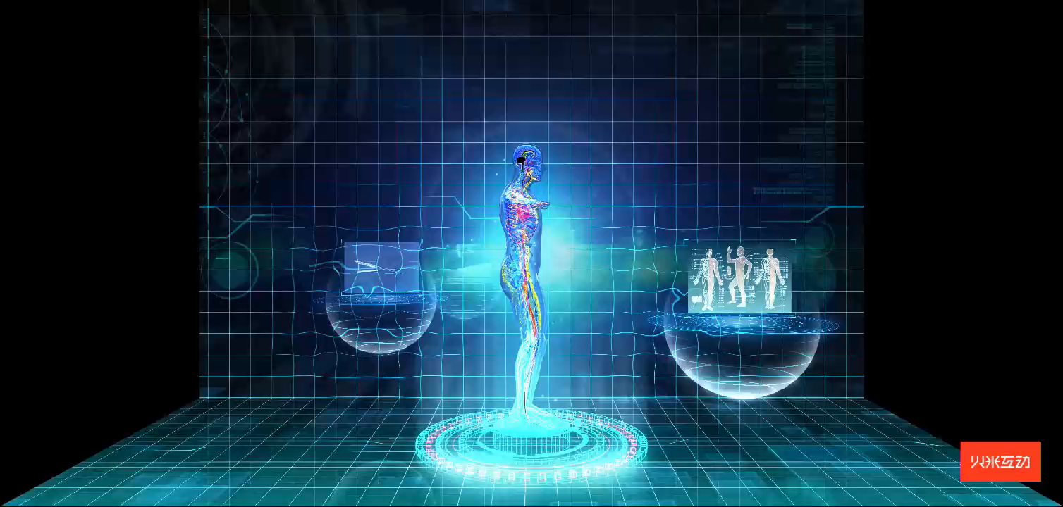 上海大世界折幕投影针灸三维影片