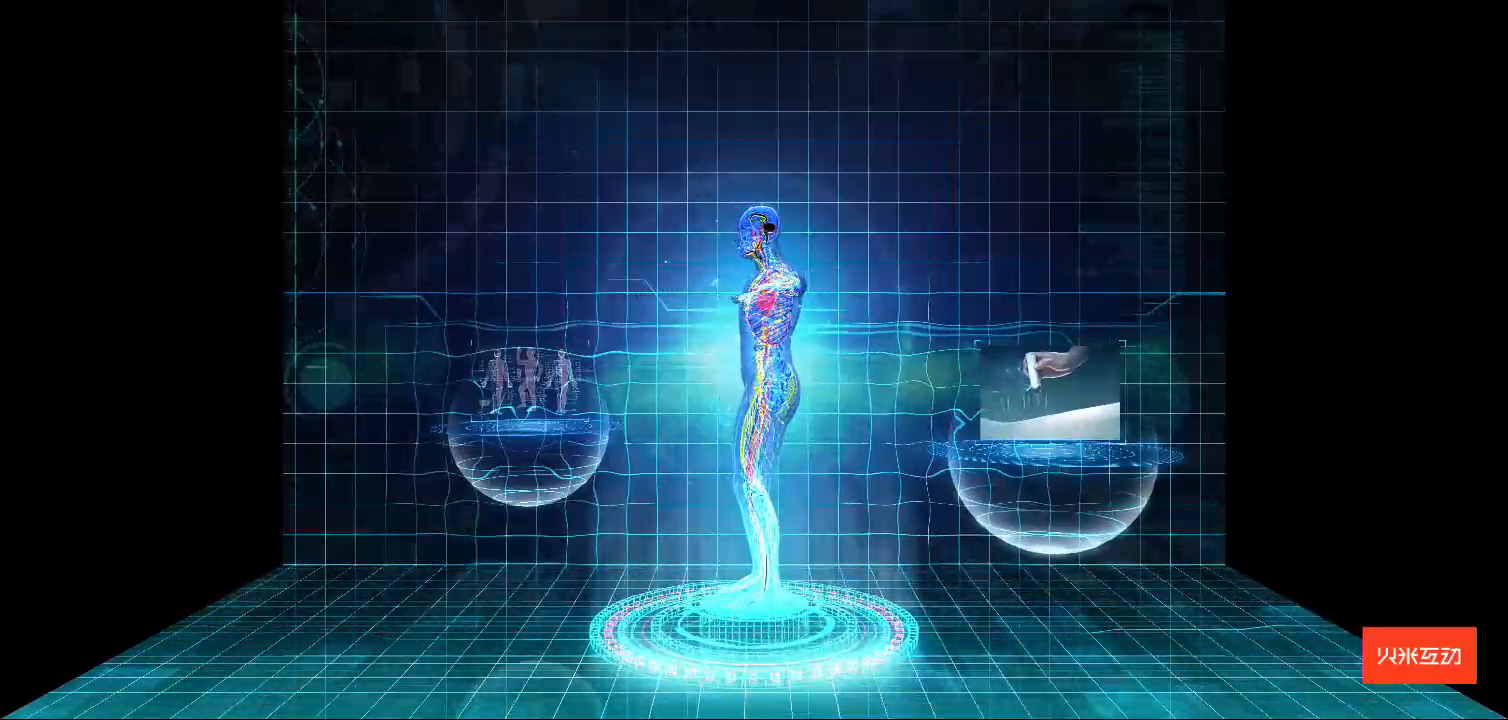 上海大世界折幕投影针灸三维影片